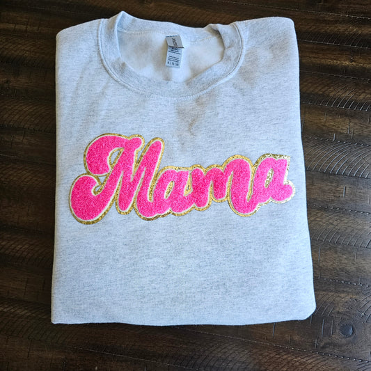 Mama Pink Patch Crewneck Sweater