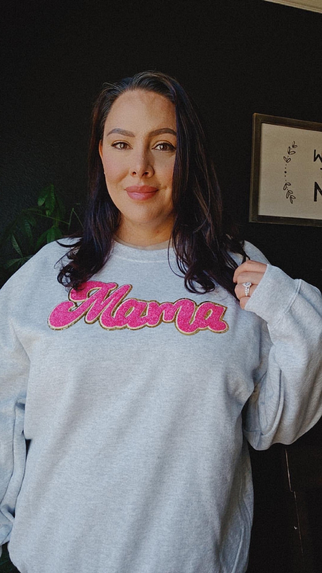 Mama Pink Patch Crewneck Sweater
