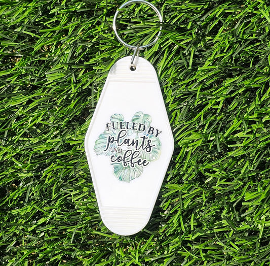 Fueled by Plants and Coffee Keychain