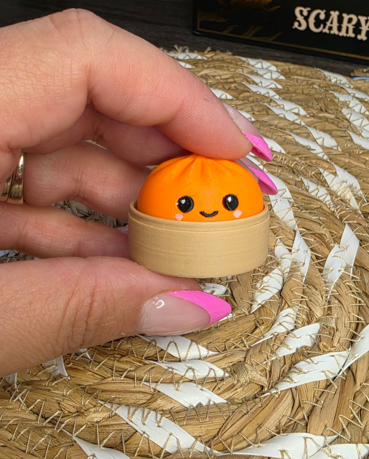 Dumpling Squishy Clicker Keychain