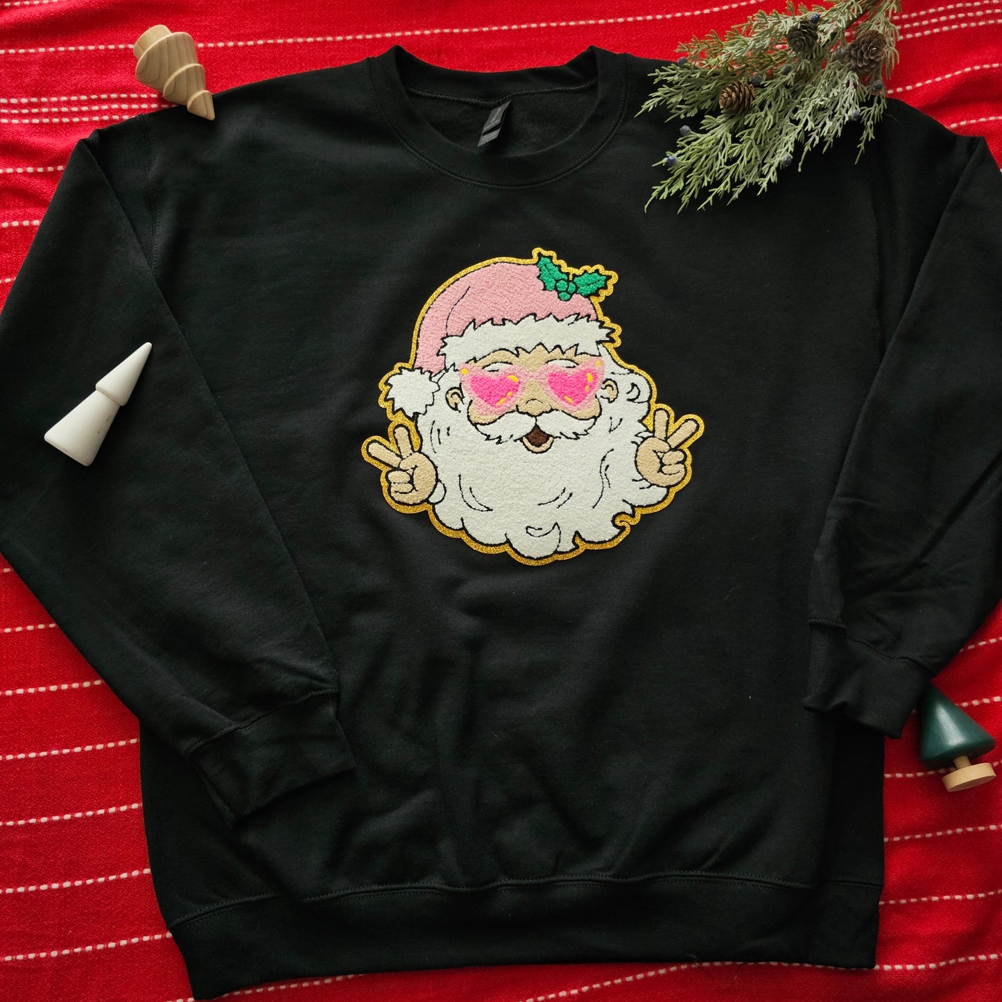 Heart Glasses Santa Crewneck