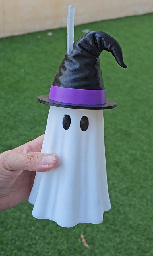 Ghost Witch Hat Slim Can Sleeve